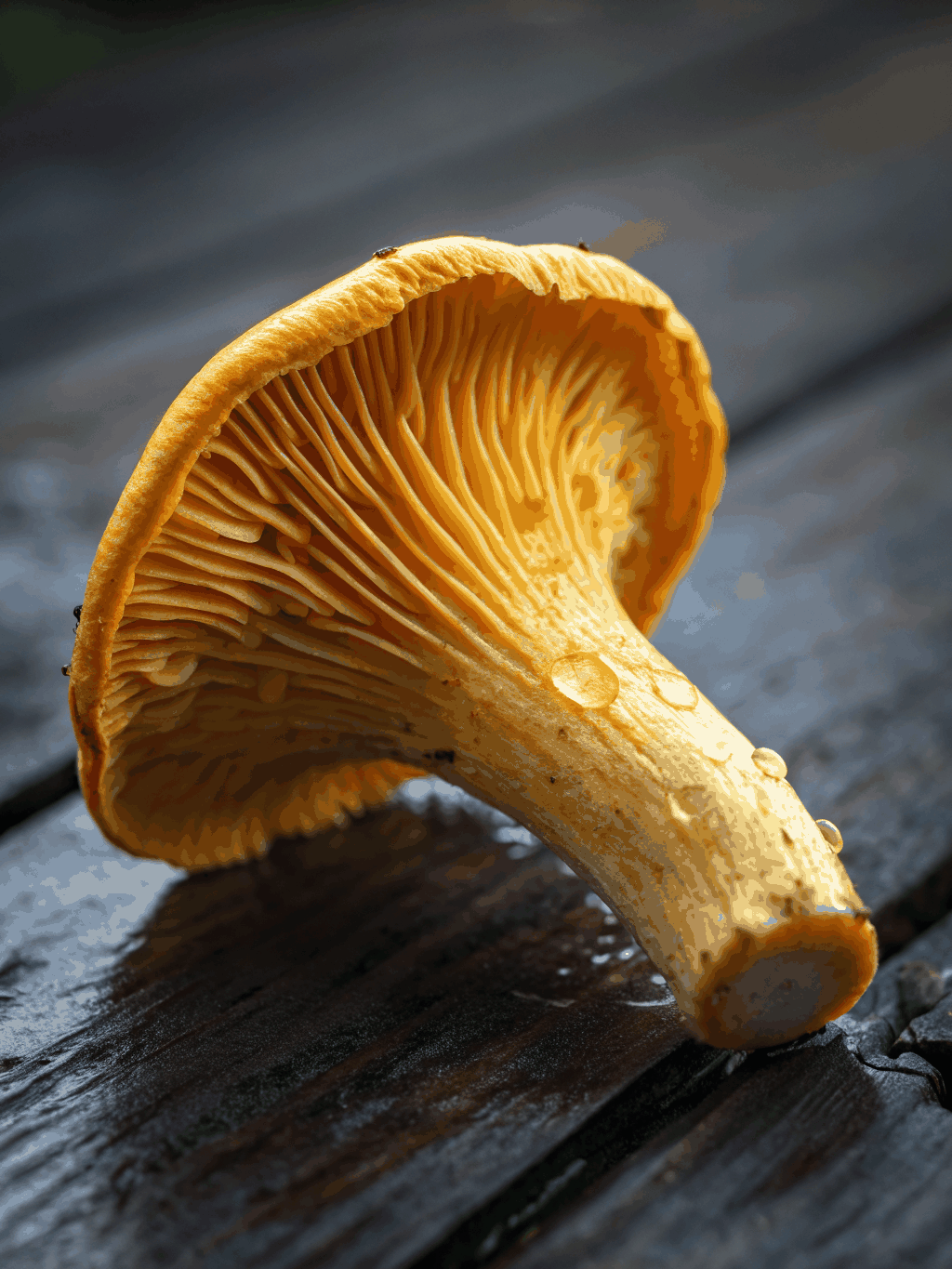 Delicate crystalline folds of organic Tremella snow mushroom
